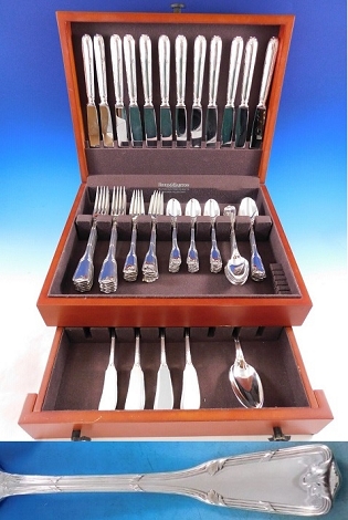 Chateaudun by Souche Lapparra French Sterling Silver Flatware Set Service 85 pcs